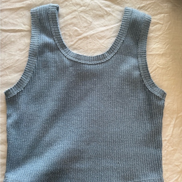 SeaShell Light Blue Ribbed Tank Top - Picture 2 of 3